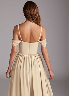 Azazie Calianna Bridesmaid Dresses Champagne A-Line Off the Shoulder Chiffon Convertible Dress image9