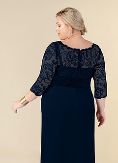 Azazie Stefani Mother of the Bride Dresses Dark Navy Mermaid Lace Dress image12