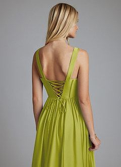 Azazie Delmie Brudtärnklänningar Klä av A-Linje i Stretch Satin Korsett Citrongräs image3