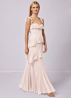 Barbie ♥ Azazie Bridesmaid Dresses Rose Petal A-Line Sweetheart Neckline Chiffon Dress image4