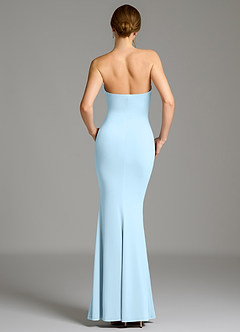 Azazie Shaniya Bridesmaid Dresses Sky Blue Mermaid Strapless Premium Stretch Jersey Dress image2