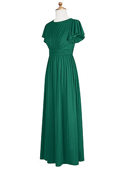 Azazie Mosley Junior A-Linie Gestreift Gittergewebe Kleid Smaragd image9