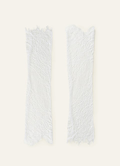 front Double Edged Fingerless Eyelash Lace Sleeves