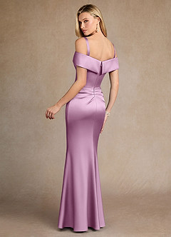 Azazie Laredo Mother of the Bride Dresses Wisteria Mermaid Off the Shoulder Stretch Satin Dress image4