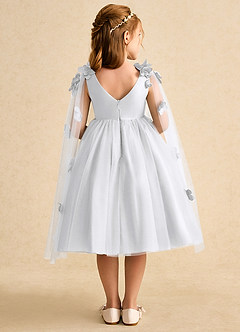 Azazie Staria Flower Girl Dresses White Ball-Gown Ruched Tulle Dress image2