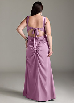 Azazie Jesaphine Bridesmaid Dresses Wisteria Sheath Bow Stretch Satin Dress image9