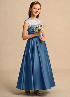 Azazie Candy Girl Flower Girl Klänningar Klä Balklänning i Matt satäng Rosett image4