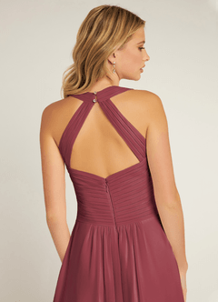 Azazie Claudia Final Sale Dusty Rose A-Line Sweetheart Neckline Chiffon Dress image6