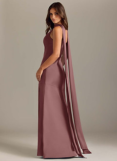 Azazie Kinsley Bridesmaid Dresses Vintage Mauve Mermaid Side Slit Stretch Satin Dress image6