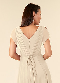 Azazie Palana Mother of the Bride Dresses Champagne A-Line Lace Chiffon Dress image5