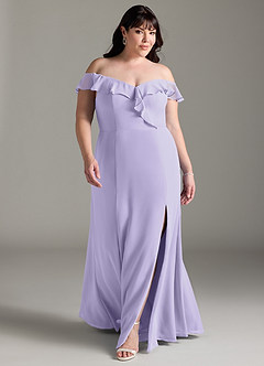 Azazie Sophie Bridesmaid Dresses Lilac A-Line Off the Shoulder Chiffon Convertible Dress image11