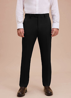front Ethan Black Refined Weave Dress Pants