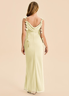 Azazie Trinity Junior Lemon Sorbet Mermaid Pleated Chiffon Dress image2