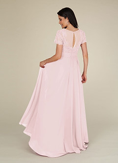 Azazie Annette Mother of the Bride Dresses Blushing Pink A-Line Lace Chiffon Dress image2