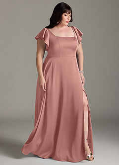 Azazie Bondi Bridesmaid Dresses Rosette A-Line Bow Stretch Satin Dress image10