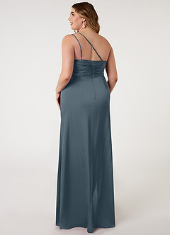 Azazie Eren Bridesmaid Dresses Twilight Mermaid One Shoulder Stretch Satin Dress image7