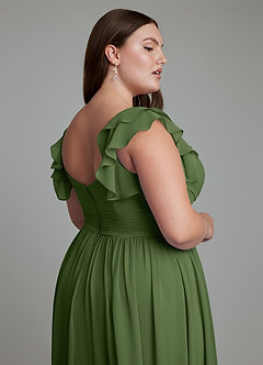 Azazie Anaya Bridesmaid Dresses Olive A-Line Sweetheart Neckline Chiffon Dress image15