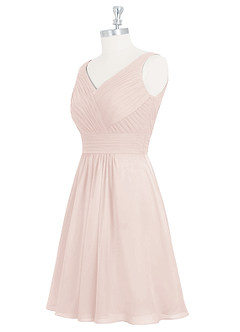 Azazie Grace Bridesmaid Dresses Rose Petal A-Line Pleated Chiffon Dress image9
