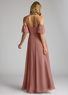 Azazie Sue Bridesmaid Dresses Cedar Rose A-Line Off the Shoulder Chiffon Convertible Dress image4