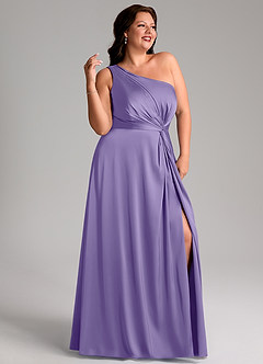 Azazie Brooke Bridesmaid Dresses Tahiti A-Line One Shoulder Stretch Satin Dress image12