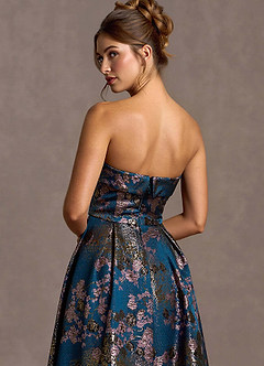 Xamira Teal Floral Maxi Dress image4