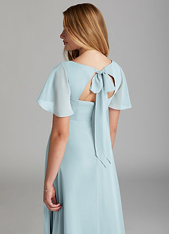 Azazie Kimber Junior Mist A-Line Pleated Chiffon Dress image4