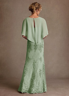 Azazie Amrita Mother of the Bride Dresses Dusty Sage Mermaid Lace Chiffon Dress image3