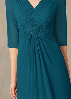 Azazie Yessica Mother of the Bride Dresses Ink Blue A-Line Sequins Chiffon Dress image3