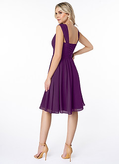 Azazie Angie Bridesmaid Dresses Grape A-Line Corset Chiffon Dress image5