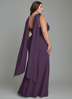Azazie Sorrel Bridesmaid Dresses Plum Mermaid Corset Chiffon Dress image15