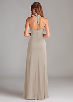 Azazie Elliana Bridesmaid Dresses Frost A-Line Side Slit Stretch Satin Dress image6