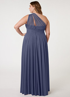 Azazie Charlize Bridesmaid Dresses Stormy A-Line One Shoulder Mesh Dress image7