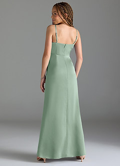 Azazie Maci Junior Klä av Sjöjungfru i Stretch Satin Plisserad image5