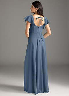 Azazie Bondi Final Sale Twilight A-Line Ruched Stretch Crepe Dress image3