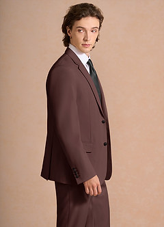 front James Espresso Structured Stretch Suit Jacket