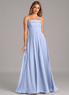 Azazie Lucienne Brudtärnklänningar Klä av A-Linje i Chiffong Axelbandslös Is Konvertibel image3