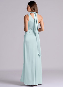 Azazie Philana Brautjungfernkleider A-Linie One-Shoulder Stretch-Satin Kleid Nebel image7