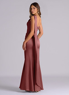 Azazie Inara Bridesmaid Dresses Amethyst Mermaid Pleated Stretch Satin Dress image6