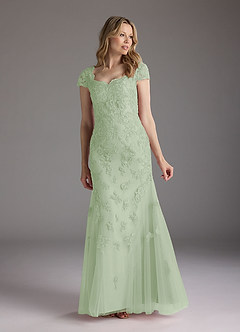 Azazie Marbella Mother of the Bride Dresses Dusty Sage Mermaid Queen Anne Sequins Lace Dress image1