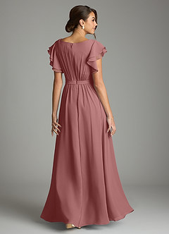 Azazie Daphne Modest Bridesmaid Dresses A-Line Ruffled Chiffon Floor-Length Dress image2
