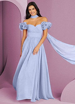 Barbie ♥ Azazie Bridesmaid Dresses Ice A-Line Off the Shoulder Chiffon Convertible Dress image1