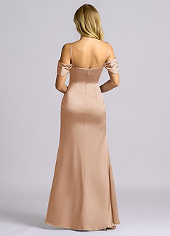 Azazie Auden Bridesmaid Dresses English Rose Sheath Off the Shoulder Stretch Satin Convertible Dress image2