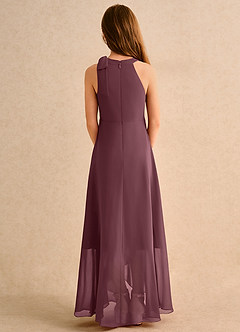 Azazie Boop Girls Formal Blumenmädchenkleider A-Linie Schleifen Chiffon Kleid Sangria image2