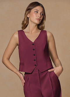 front Rowan Burgundy Refined Weave Performance vest