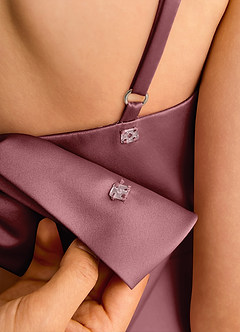 Azazie Joella Girls Formal Flower Girl Dresses Desert Rose A-Line Pleated Matte Satin Dress image7