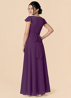 Azazie Payton Abito A-Line in Chiffon Fiocco Uva image2