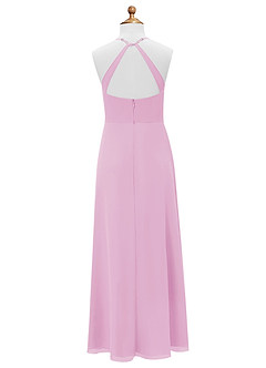 Azazie Davis Junior Candy Pink A-Line Chiffon Dress image8