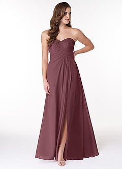Azazie Arabella Allure Bridesmaid Dresses Sangria A-Line Sweetheart Neckline Chiffon Convertible Dress image1