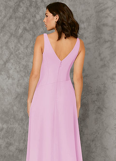 Azazie Kori Bridesmaid Dresses Candy Pink A-Line Pleated Chiffon Dress image5