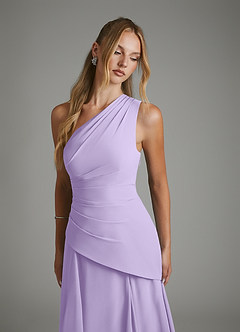 Azazie Holly Robes de demoiselle d'honneur Robe Trapèze en Mousseline de soie Corset Lilas image7